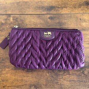 Coach Purple Quilted Wristlet